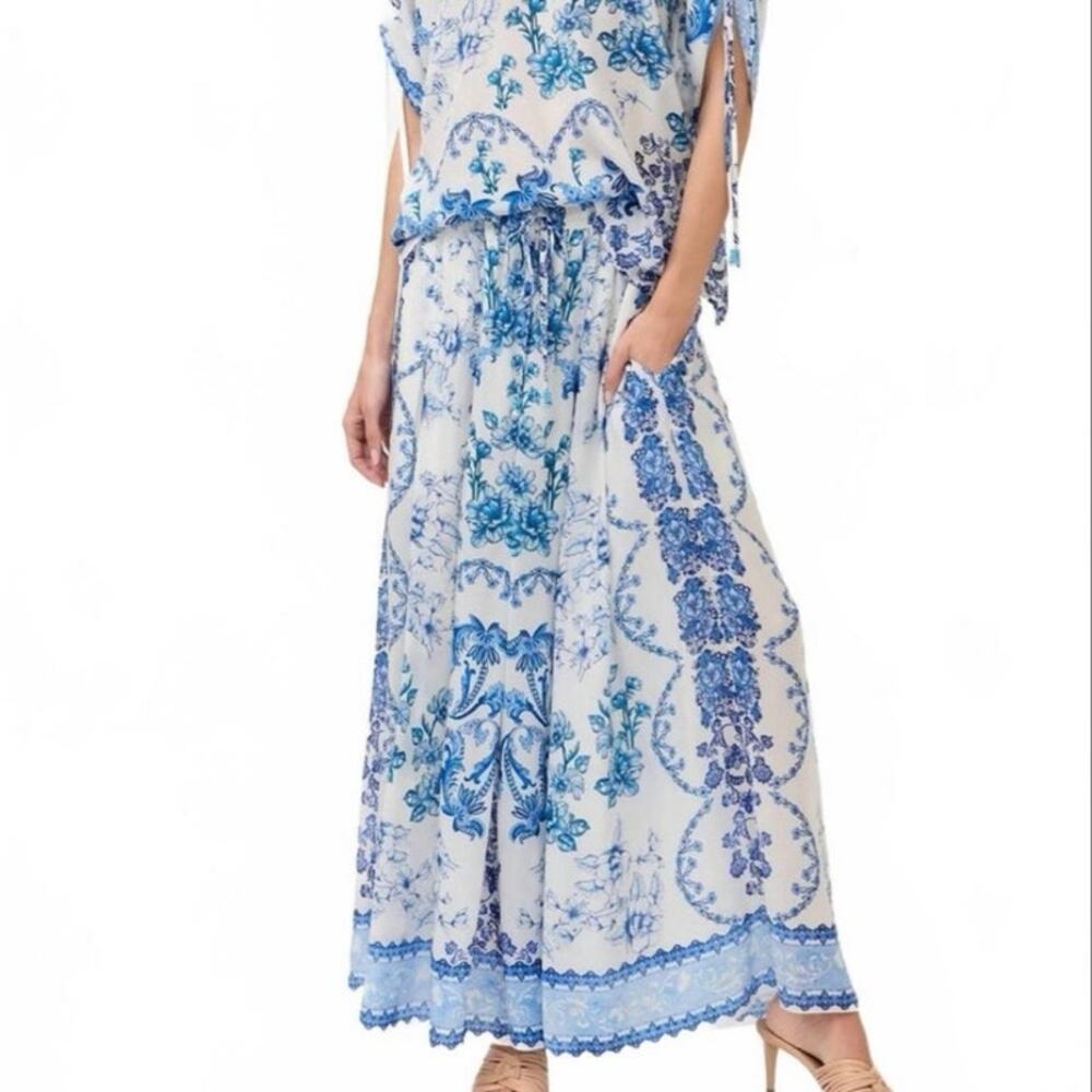 Johnny Was wide Leg Pleated Pant - Vallora. Matching denim jacket avail.